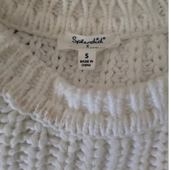 Splendid x Cella Jane Collab Striped Sweater - White and Tan - Small - Picture 5 of 6